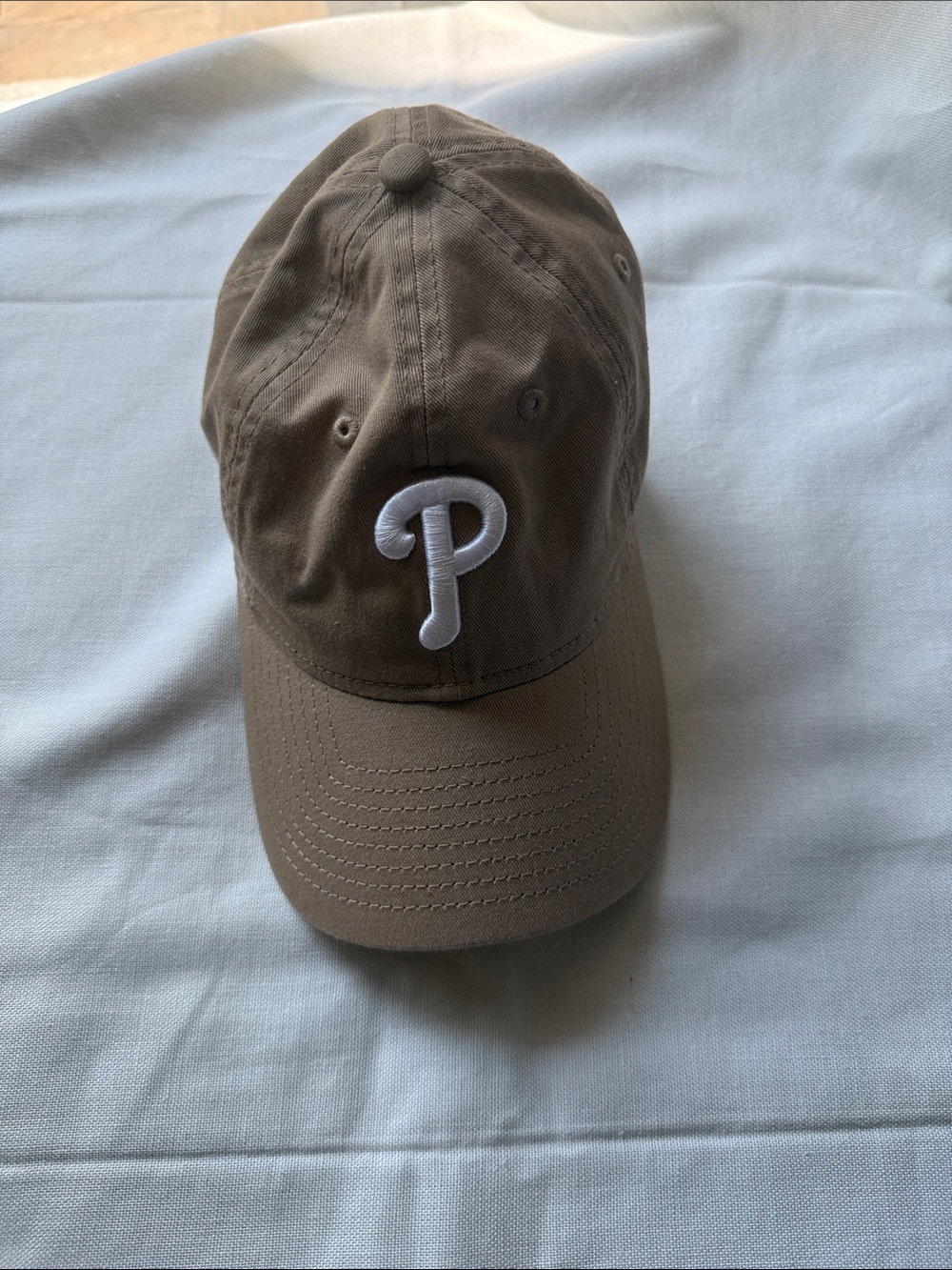 New Era Taupe Baseball Cap with White Phillies Embroidery